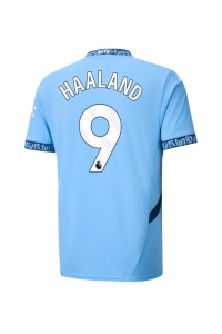 Fotbalové Dres Manchester City Erling Haaland #9 Domácí Oblečení 2024-25 Krátký Rukáv